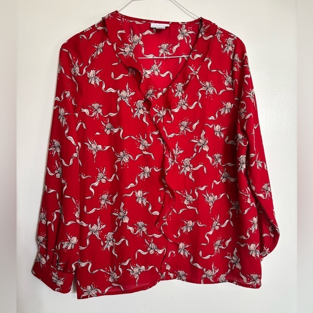 Liz Claiborne Womens V Neck Long Sleeve Blouse - Picture 4 of 9